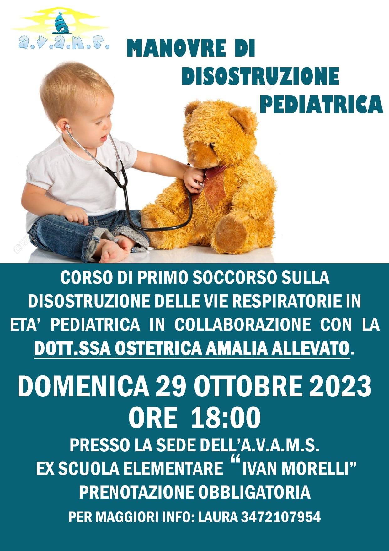 Corso Primo Soccorso sulla disostruzione delle vie respiratorie in età pediatrica